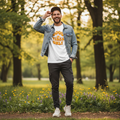 Man wearing Good Vibes T-Shirt