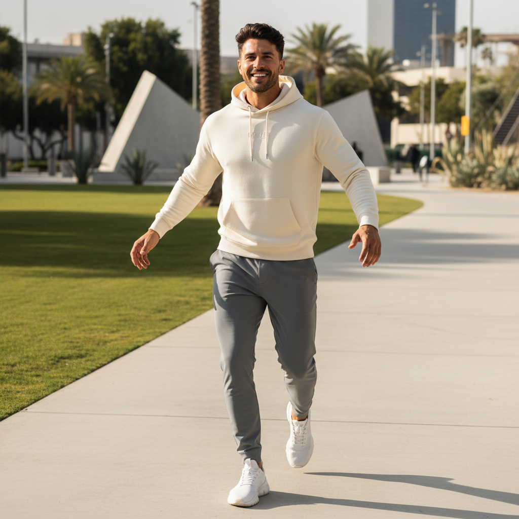 Man wearing Rise & Shine Joggers