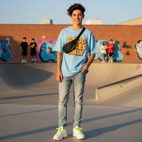 Teen wearing Own It T-Shirt